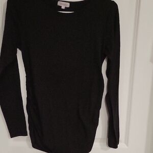 BHome Black Long Sleeve Crewneck Maternity Top